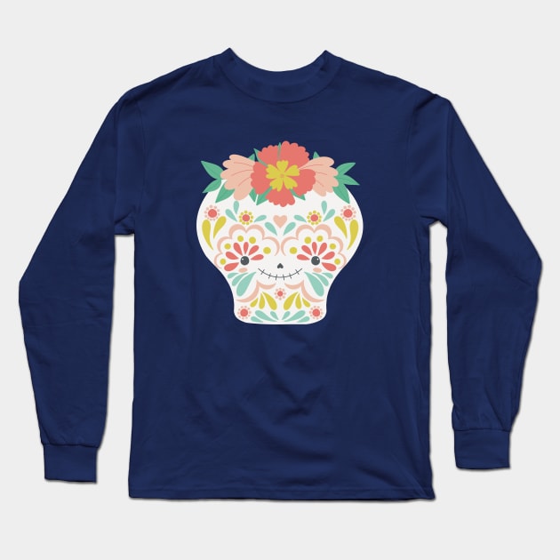 Cute Catrina sugar skull Long Sleeve T-Shirt by The Home Bakery